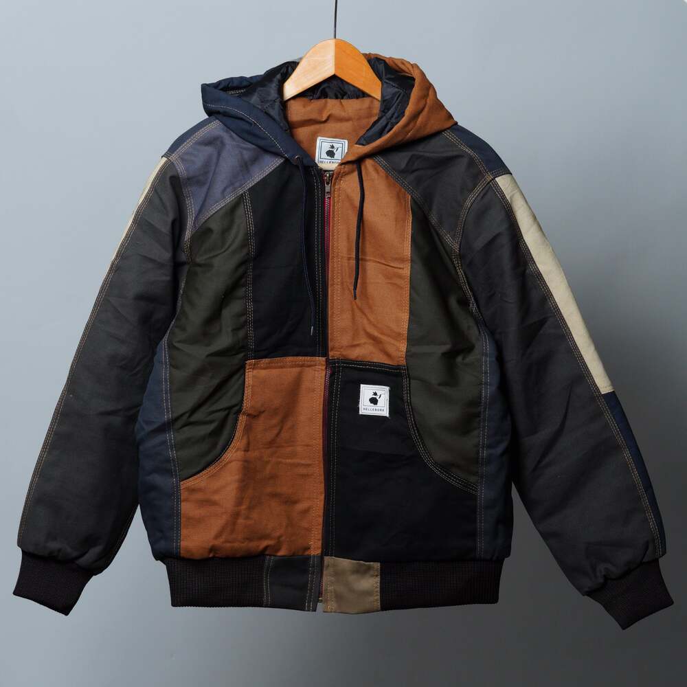 Workwear Colorblock Hooded Jacket Size M